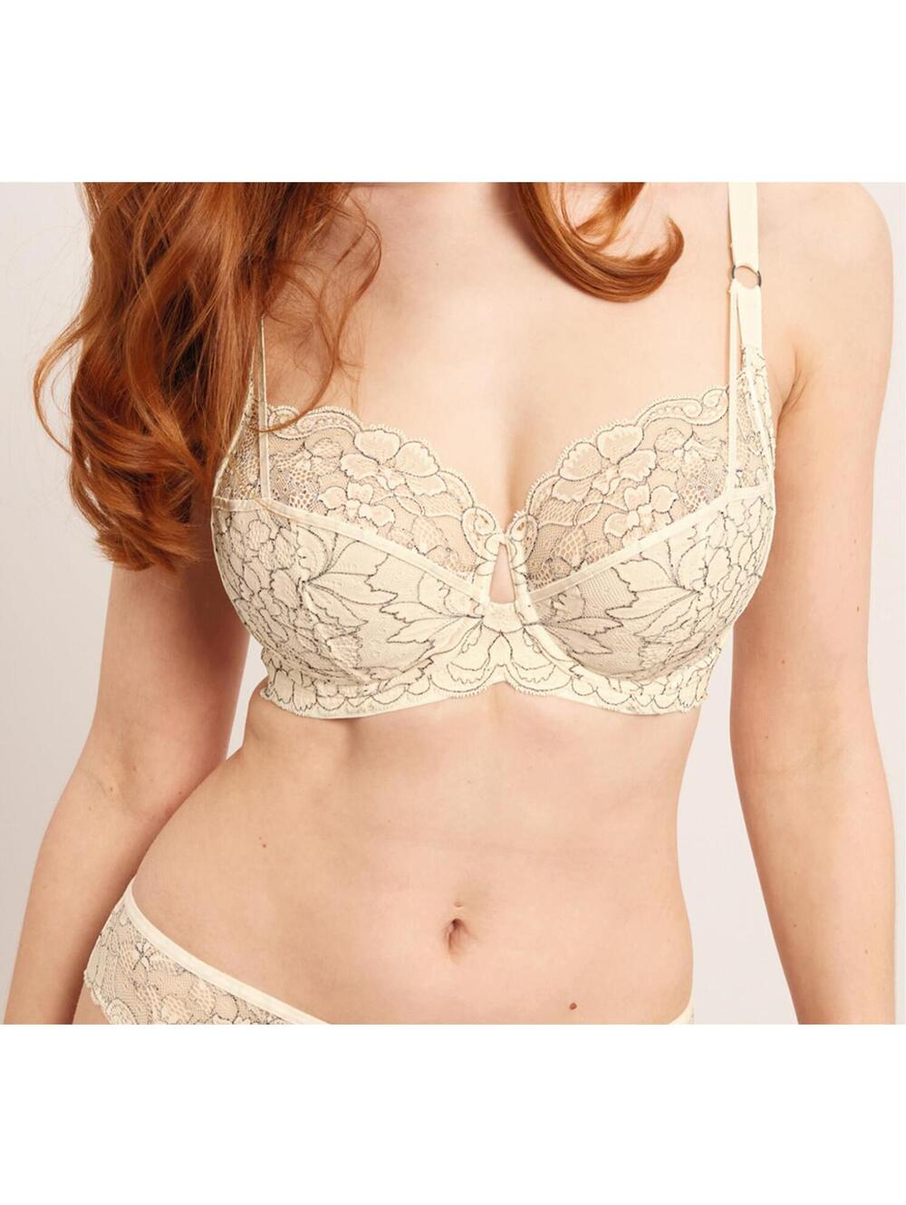 NWOT Bravissimo Amelia Lingerie Wired Balconette Bra Orange/White - 36J - Picture 2 of 6